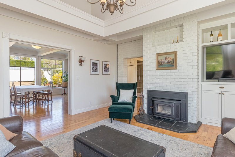 Living room and adjoining dining area inside the Emandare farmhouse
