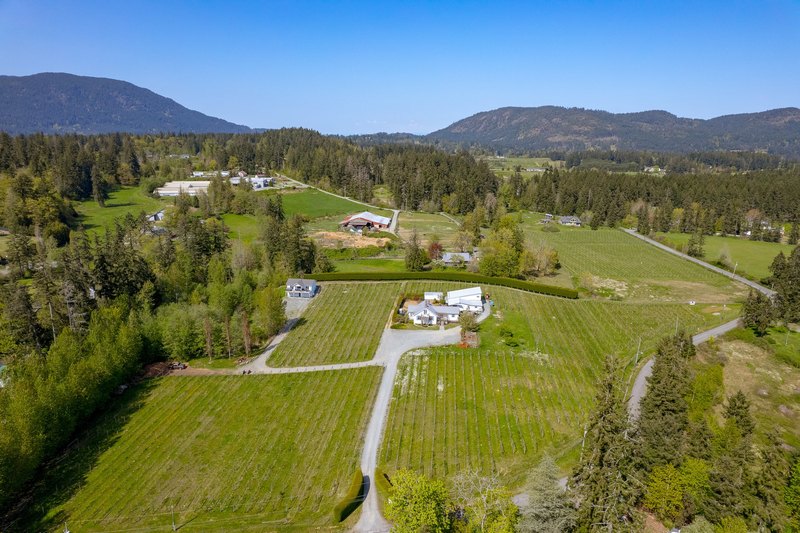 Aerial view of Emandare Winery and Vineyard near Duncan in the Cowichan Valley, British Columbia